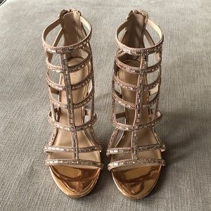 Rose gold sandal heel